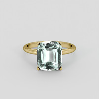 3.49 Ct. Bluish Green Beryl Ring, 14K Yellow Gold 1