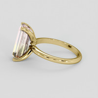3.87 Ct. Bi Color Tourmaline Ring, 14K Yellow Gold 4