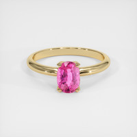 1.25 Ct. Pink Sapphire Ring, 14K Yellow Gold 1