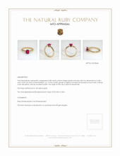 Ruby Ring 0.80 Ct., 14K Yellow Gold Appraisal