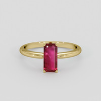 1.57 Ct. Purplish Red Ruby Ring, 14K Yellow Gold 1