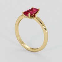 1.57 Ct. Purplish Red Ruby Ring, 14K Yellow Gold 2