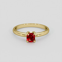 0.71 Ct. Ruby Ring, 14K Yellow Gold 1