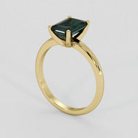 2.07 Ct. Bluish Green Sapphire Ring, 14K Yellow Gold 2
