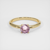 0.94 Ct. Pink Sapphire Ring, 14K Yellow Gold 1