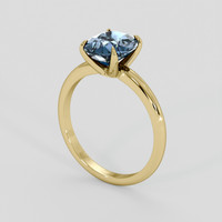 2.35 Ct. Greenish Blue Sapphire Ring, 14K Yellow Gold 2