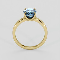 2.35 Ct. Greenish Blue Sapphire Ring, 14K Yellow Gold 3