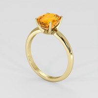 2.90 Ct. Orangish Yellow Sapphire Ring, 14K Yellow Gold 2