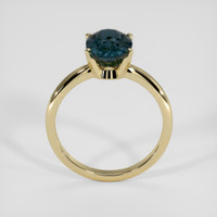 3.01 Ct. Greenish Blue Sapphire Ring, 14K Yellow Gold 3