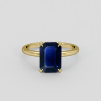 3.05 Ct. Blue Sapphire Ring, 14K Yellow Gold 1