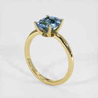 2.54 Ct. Greenish Blue Sapphire Ring, 14K Yellow Gold 2