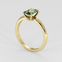 1.15 Ct. Green Sapphire Ring, 14K Yellow Gold 2