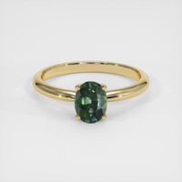 1.06 Ct. Green Sapphire Ring, 14K Yellow Gold 1