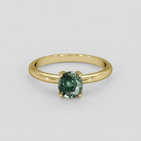 0.90 Ct. Green Sapphire Ring, 14K Yellow Gold 1