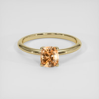 1.17 Ct. Peach Sapphire Ring, 14K Yellow Gold 1