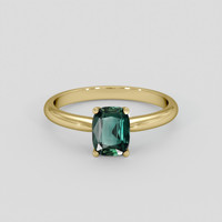 1.09 Ct. Bluish Green Sapphire Ring, 14K Yellow Gold 1