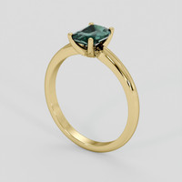 1.09 Ct. Bluish Green Sapphire Ring, 14K Yellow Gold 2