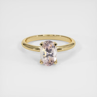 2.32 Ct. Peach Sapphire Ring, 14K Yellow Gold 1