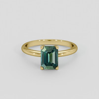 1.57 Ct. Bluish Green Sapphire Ring, 14K Yellow Gold 1