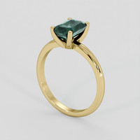 1.57 Ct. Bluish Green Sapphire Ring, 14K Yellow Gold 2