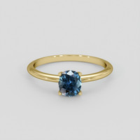 1.41 Ct. Greenish Blue Sapphire Ring, 14K Yellow Gold 1