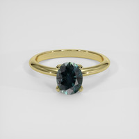1.81 Ct. Bluish Green Sapphire Ring, 14K Yellow Gold 1