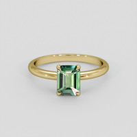 1.02 Ct. Bluish Green Sapphire Ring, 14K Yellow Gold 1