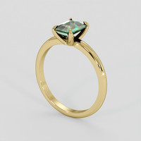 1.02 Ct. Bluish Green Sapphire Ring, 14K Yellow Gold 2