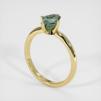 1.18 Ct. Bluish Green Sapphire Ring, 14K Yellow Gold 2