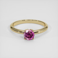 1.04 Ct. Pink Sapphire Ring, 14K Yellow Gold 1