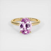 4.02 Ct. Pink Sapphire Ring, 14K Yellow Gold 1