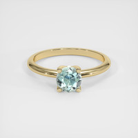 0.96 Ct. Bluish Green Sapphire Ring, 14K Yellow Gold 1