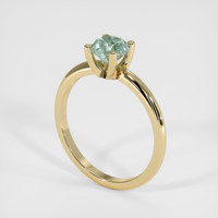 0.96 Ct. Bluish Green Sapphire Ring, 14K Yellow Gold 2