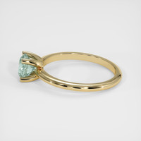 0.96 Ct. Bluish Green Sapphire Ring, 14K Yellow Gold 4