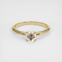 0.66 Ct. Peach Sapphire Ring, 14K Yellow Gold 1