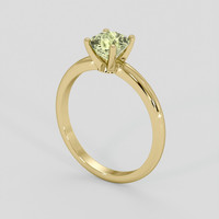 1.11 Ct. Greenish Yellow Sapphire Ring, 14K Yellow Gold 2