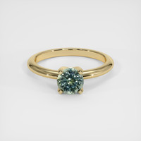 0.90 Ct. Yellowish Green Sapphire Ring, 14K Yellow Gold 1