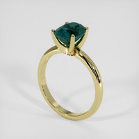 2.52 Ct. Bluish Green Sapphire Ring, 14K Yellow Gold 2