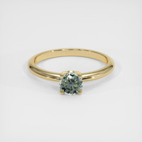 0.57 Ct. Green Sapphire Ring, 14K Yellow Gold 1