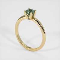 0.57 Ct. Green Sapphire Ring, 14K Yellow Gold 2