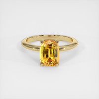 3.39 Ct. Yellowish Orange Sapphire Ring, 14K Yellow Gold 1
