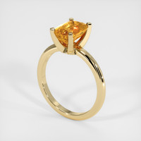3.39 Ct. Yellowish Orange Sapphire Ring, 14K Yellow Gold 2