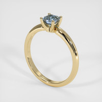 0.48 Ct. Greenish Blue Sapphire Ring, 18K Yellow Gold 2