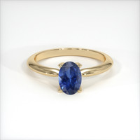 0.98 Ct. Blue Sapphire Ring, 18K Yellow Gold 1