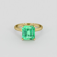 3.95 Ct. Emerald Ring, 18K Yellow Gold 1