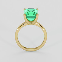 3.95 Ct. Emerald Ring, 18K Yellow Gold 3