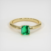 0.64 Ct. Emerald Ring, 18K Yellow Gold 1