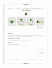 Solitaire Emerald Ring 2.29 Ct., 18K Yellow Gold Appraisal