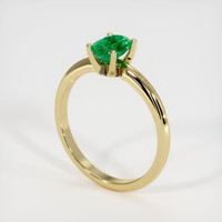 0.64 Ct. Emerald Ring, 18K Yellow Gold 2