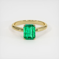 1.35 Ct. Emerald Ring, 18K Yellow Gold 1